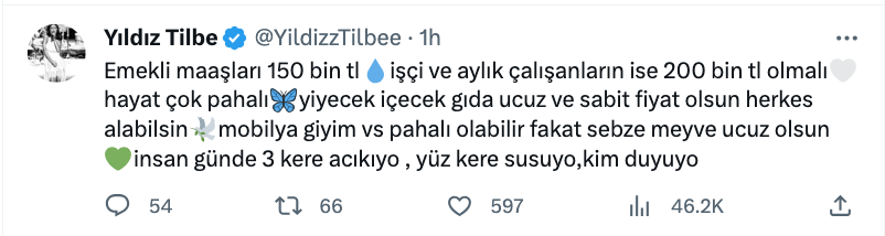 yildiz tilbe den emekli maaslariyla ilgili carpici paylasim gundem oldu